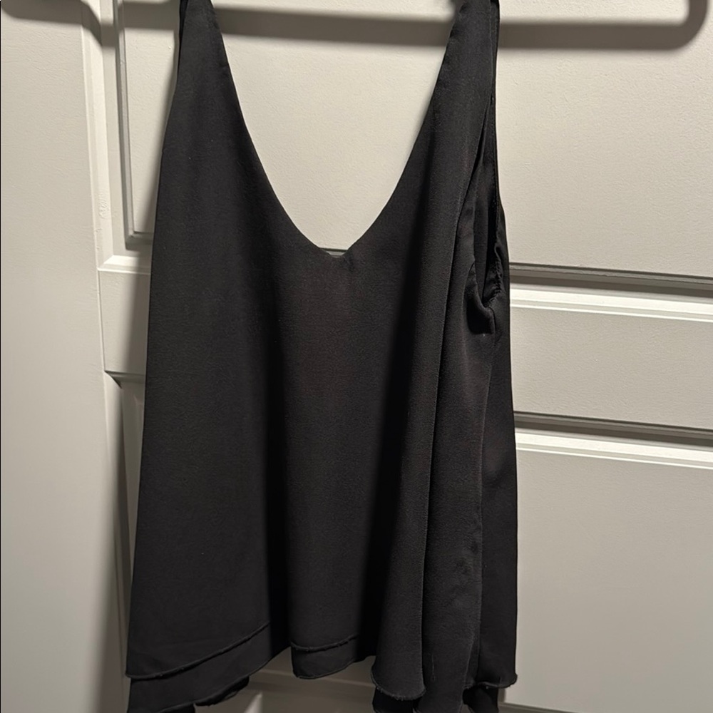 Tobi Black Asymmetrical Backless Camisole